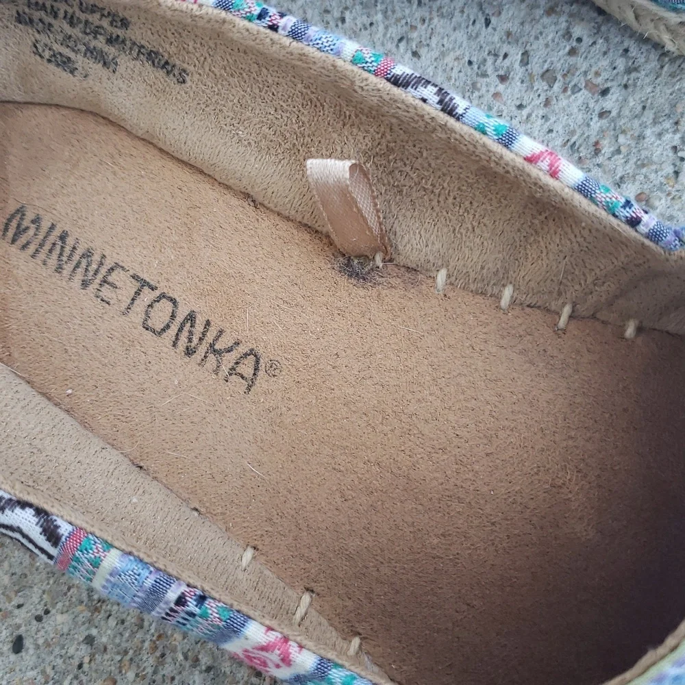 Minnetonka Pam Espadrille Slip On Loafers Size 6 Blue Arizona Handcrafted Boho